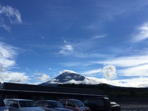 台風の影響の富士山